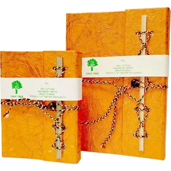 Zápisník Deníček z ručního papíru - ohnivý Barva: Oranžový malý