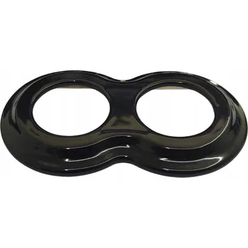 vypínač Rámeček KERAMICKÝ pro vypínač zásuvky ANTICA retro 2 ČERNÝ baňatý