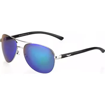 Sluneční brýle Deep sluneční brýle pilotky Modro-zelené zrcadlovky DA7311