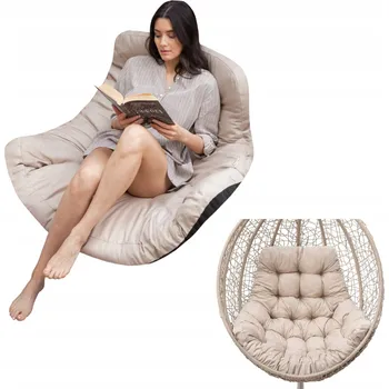 Podsedák Polštář na zahradní houpačku Voděodolná poduška na křeslo kokon 120 x 100 cm