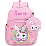 Dětský batůžek s Králičkem a kapsičkou Růžový 8L