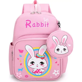 Dětský batoh Lifestyle Dětský batůžek s Králičkem a kapsičkou Růžový 8L