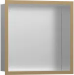 Hansgrohe XtraStoris Individual Výklenek do stěny kartáčovaná nerezová ocel, s designovým rámem 300/300/100, kartáčovaný bronz 56097140