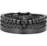 Dámský třidílný náramek Poison s lebkou Černý