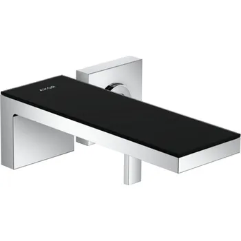 Vodovodní baterie AXOR MyEdition páková umyvadlová baterie pod omítku montáž na stěnu s výtokem 221 mm, chrom / černé sklo, 47060600