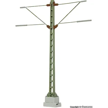 Modelová železnice VIESSMANN 4112 H0 Trakční vedení - stožár středový 99mm se dvěma výložníky 34mm VI41120