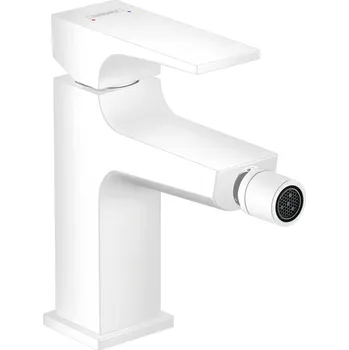 Hansgrohe Metropol Bidetová baterie s plnou pákou a odtokovou soupravou Push-Open, matná bílá 32520700