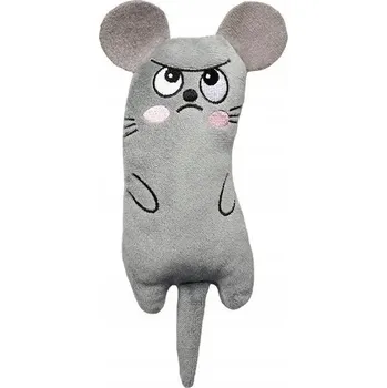 Hračka pro kočku PLYŠÁK HRAČKA PŘÍTULKA PRO KOČKY MĚKKÁ KOŤÁTKA MYŠKA ŠEDÁ