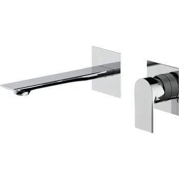 Vodovodní baterie Teorema Slope - Umyvadlová baterie dvouotvorová pod omítku s Push-Open odtokovou soupravou, chrom 9H316E
