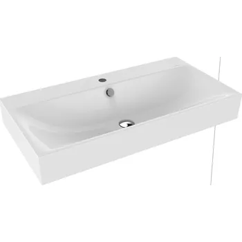 Umyvadlo Kaldewei Silenio - Umyvadlo na zeď 900x460 mm, s 1 otvorem na baterii, s přepadem, Perl-effekt, alpská bílá 904406013001