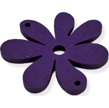 Dřevěný květ velký fialový - 1 ks