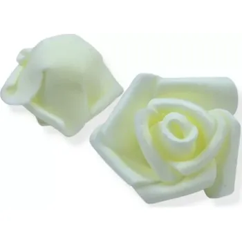 umělá květina Růže pěnová krémová - 20 ks