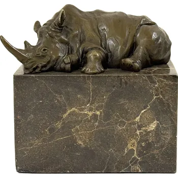 NOSOROŽEC - SOCHA Z BRONZU NA MRAMORU