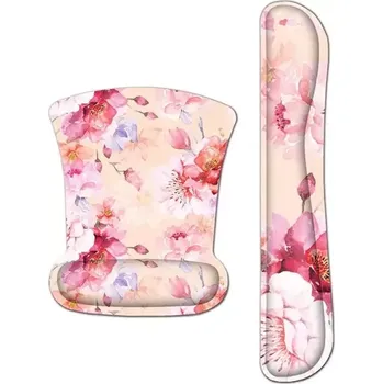 Podložka pod myš Huado Set podložka pod myš a zápěstí Růžové květy