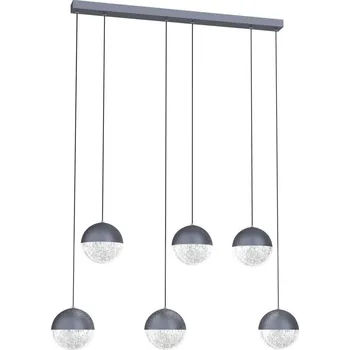 Závěsné LED svítidlo Furni šedé moderní 6bodové do obýváku a jídelny 91 cm