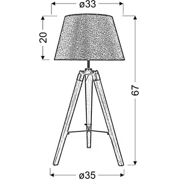 Lampička CANDELLUX Stolní lampa Lugano 1x60W E27 šedá + stínidlo stejného indexu