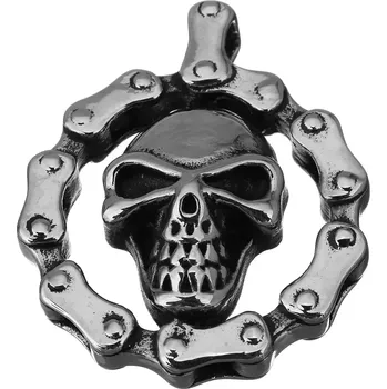 Přívěsek Přívěsek z chirurgické oceli - Skull Biker Chain