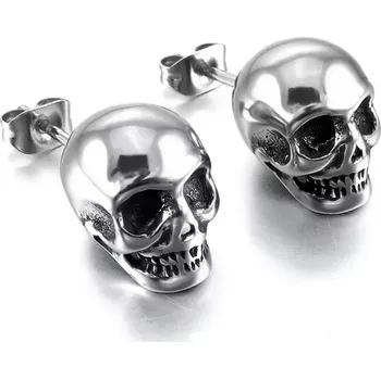 Náušnice Náušnice pecky Skull Lebka stříbrné