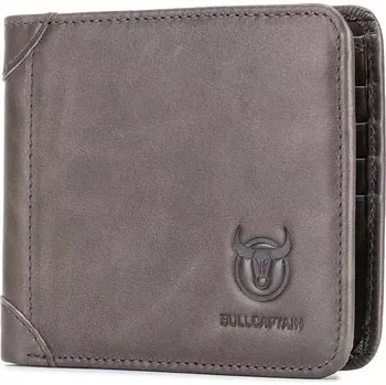 Peněženka Bullcaptain elegantní kožená peněženka Werner Šedá