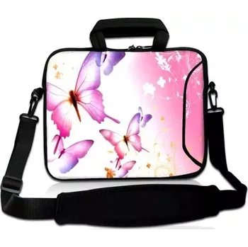 brašna na notebook Huado taška přes rameno 17.4" Růžoví motýlci