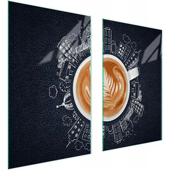 Obraz Skleněná ochranná deska na sporák 75x52 Káva