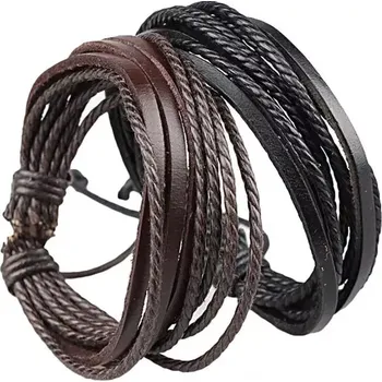 Náramek Kožený náramek na ruku Never Fade - Barva Černá