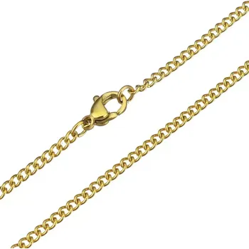 Náhrdelník Řetízek z chirurgické oceli Smooth- 3mm / 50-90cm Zlatý - Délka 50 cm
