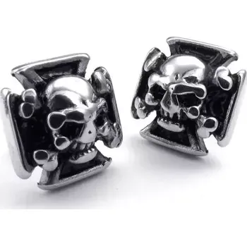 Náušnice Ocelové Náušnice punk pecky Punk Skull lebka
