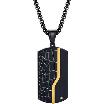 Přívěsek Přívěsek z chirurgické oceli Gentleman Tag se zirkonem - Model včetně řetízku 2.5 mm/ 60 cm