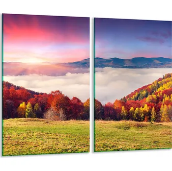 Obraz 2x SKLENĚNÁ OCHRANNÁ DESKA NA SPORÁK KRAJINA 7v1