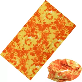 Nákrčník Multifunkční šatka Batikovaná Oranžová 40x22cm