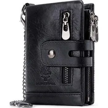Peněženka Humerpaul kožená peněženka s řetízkem Vigand Černá