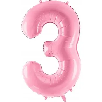 Balónek BALÓNEK Růžový ČÍSLICE 3 narozeniny Růžová