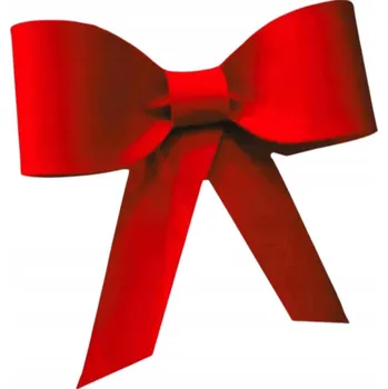 Vánoční dekorace Velká Mašle na vánoční stromeček 45 cm, vitrína, dveře, okno Autíčko Červená