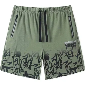 CHLAPECKÉ ŠORTKY S NÁPISEM 146-176 Barva: Khaki, Velikost: 158