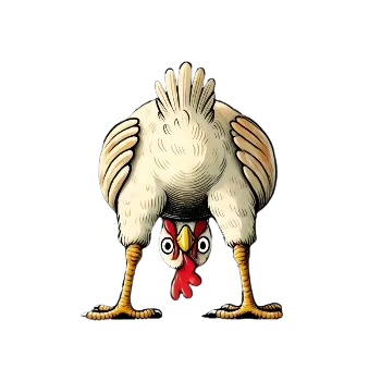 Samolepící dekorace Vinylová samolepka - kuře zezadu (13,0 x 15,5 cm)