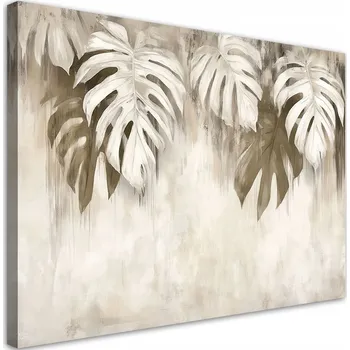Obraz Obraz do obývacího pokoje, Převislé listy monstera béžová 60x40