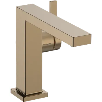 Vodovodní baterie Hansgrohe Tecturis E Páková umyvadlová baterie 110 Fine CoolStart EcoSmart+ s odtokovou soupravou s táhlem, kartáčovaný bronz 73023140