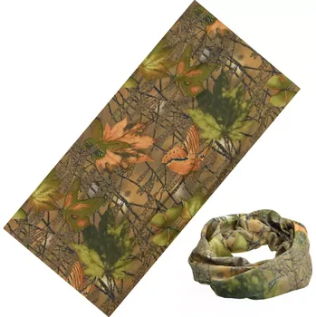 Nákrčník Multifunkční šatka Podzimní kamufláž 48x25cm