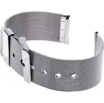 Řemínek na hodinky Síťovaný ocelový řemínek na hodinky 20 mm - Barva Stříbrná