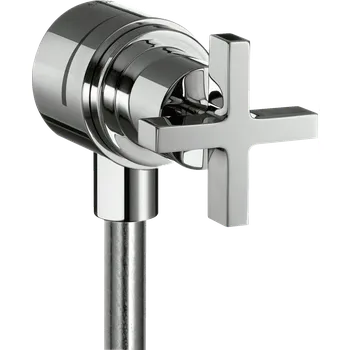 Vodovodní baterie AXOR Citterio Přípojka hadice s uzavíracím ventilem, s rukojetí ve tvaru kříže, chrom 39883000