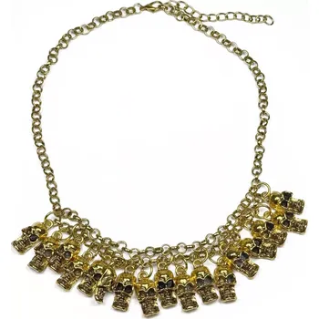 Náhrdelník Punkový náhrdelník s Lebakmi Sombra Mortal Zlatý