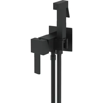 Vodovodní baterie Teorema - Bidetový set s podomítkovou baterií, černá matná 19262-BB