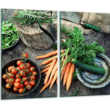 Obraz 2x SKLENĚNÁ OCHRANNÁ DESKA NA SPORÁK ZELENINA 7v1