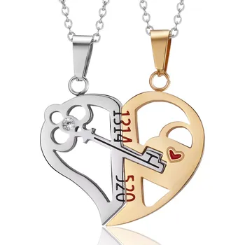 Přívěsek Double ocelové přívěsky LOVE CODE Zlato-stříbrné