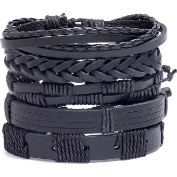 Náramek Sada 5 kusů pánských náramků Tangle Black