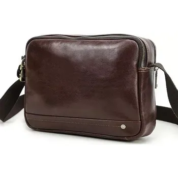 Contacts® pánská kožená brašna Rainer Hnědá 4L