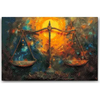 Diamantové malování Diamantové malování - Váhy/Libra Velikost: 40x60cm, Rámování: Pouze srolované plátno, Diamanty: Čtvercové