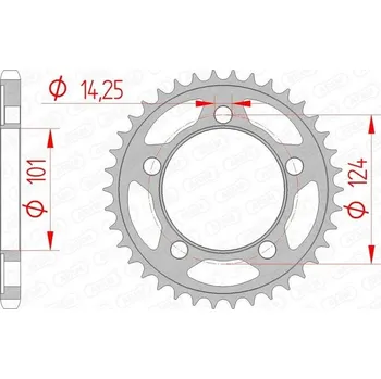 Nářadí na motocykly Ocelové standardní zadní kolo AFAM 71801 - 525 71801-37