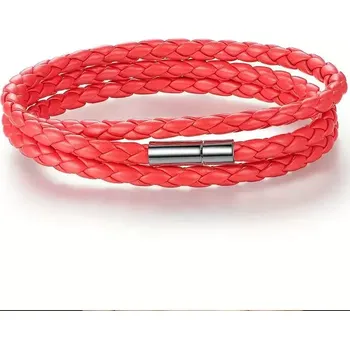 Náramek Pletený náramek Easy Červený - Délka 60 cm